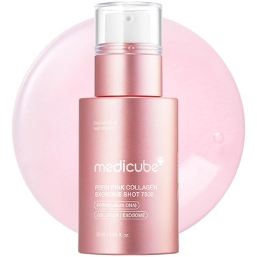 medicube PDRN Pink Collagen Exosome Shot Serum 7,500 PPM   Liquid Skin Booster   Exosome, Salmon DNA PDRN, Spicules   Uneven Skin Tone, Pore Care, Skin Texture   Korean Skin Care 1.01 fl.oz