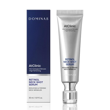 AtClinic Retinol Neck Serum Cream (1fl oz) - Reduce Neck Wrinkles, &amp; Improve Tightening. Korean Skin Care. Vitamin C, Panthenol, Peptide