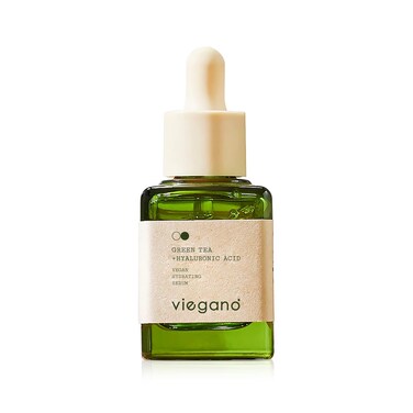 [ viegano ] Vegan Hydrating Serum for Dry &amp; Sensitive Skin   Green Tea + Hyaluronic Acid   Hydrated Skin Appears Plumper &amp; Firmer   100% Vegan   35 mL