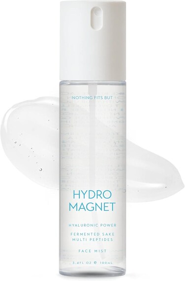 NOTHING FITS BUT Hydro Magnet Facial Mist, Hydrating Toner with Hyaluronic Acid, Fermented Sake &amp; Multi Peptides (3.4 Fl Oz/ 100 ml)