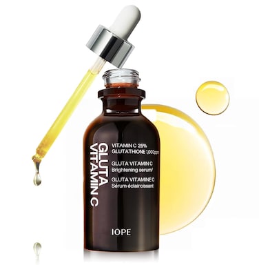 IOPE Gluta Vitamin C Brightening Serum - 25% Pure Vitamin-C and 1,000ppm Glutathione, Anti-Aging and Anti-Oxidant, Reduces Dark Spots, Korean Skincare, 0.78oz.