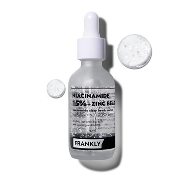 FRANKLY Niacinamide 15% &amp; Zinc Beads 1.2% Serum Jumbo: Acne &amp; Dark Spots Care, Oil Control, Even Skin Texture&amp; Glow  Vegan &amp; Cruelty-Free, Non-Comedogenic, All skin types   Korean Skincare  2.02 fl.oz