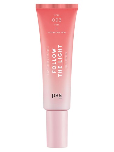 PSA - FOLLOW THE LIGHT Multi Acids &amp; Vitamin C Peel   Glycolic + Lactic Acid, Vitamin C, Pomegranate Enzymes   Suitable for All Skin Types (50 mL   1.7 oz)