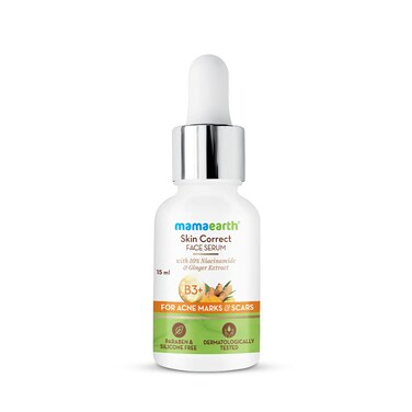 MAMAEARTH Skin Correct Face Serum   with Niacinamide and Ginger Extract   Hydrating Serum   0.51 Fl Oz/15ml