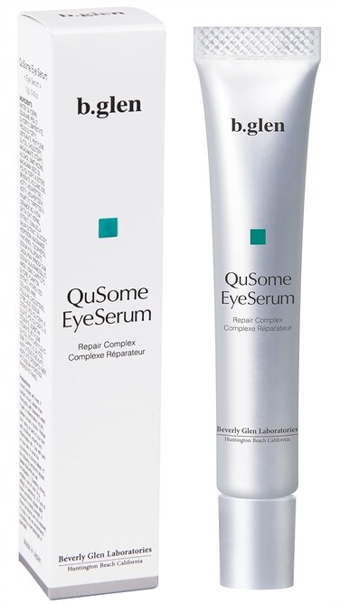 QuSome Eye Serum (12g/0.42Oz.) Smooths Fine Wrinkles and Dry Skin Around The Eye Area. Moist yet Stretchy Textured with a Slightly Pink Hue from The Materra Powder.