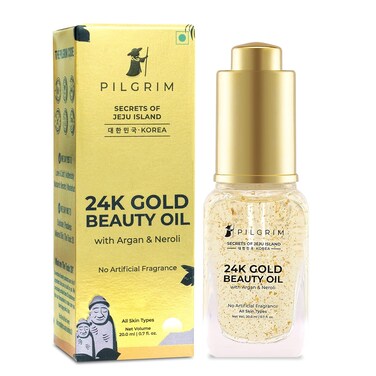Pilgrim 24K Gold Beauty Oil   with Argan &amp; Neroli Oil   Deep Nourishing Facial Oil   Restores Natural Glow   Antioxidant Rich   Provide Supple &amp; Hydrated Skin   0.68 Fl Oz/20ml