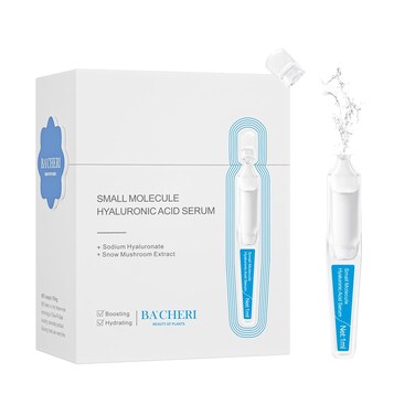 Small Molecule Hyaluronic Acid Serum Vials for Face, with Sodium Hyaluronate - Moisturizing &amp; Plumping Formula for Youthful Skin - Targets Dryness &amp; Fine Lines - 15 Pcs/Box Ampoules
