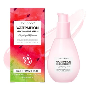 Watermelon Niacinamide Highlighting Serum - Illuminating Makeup Primer &amp; Facial Serum with Hyaluronic Acid - Moisturizing, Lightweight &amp; Priming for Glowing Skin Care (75ml)