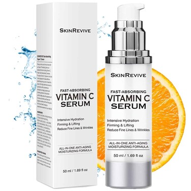 SkinRevive Super Vitamin C Serum for Women over 70, Vitamin C Serum for Mature Skin Face Hydrates, Firms, Lifts, Targets Age Marks, Wrinkles and Smoothes Skin Texture 1.69 fl oz
