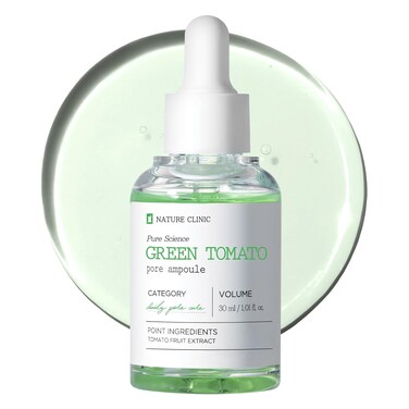 Green Tomato Pore Ampoule with Green Tomato, Witch Hazel and Hyaluronic Acid for Face Moisturizer and Pore Minimizing Treatment, Korean Skincare, 30ml, 1.01 fl. oz.