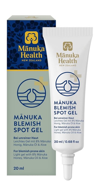 Manuka Health Manuka Blemish Spot Gel - Medical Grade Manuka Honey Acne Spot Treatment with Aloe, Chamomile &amp; Manuka Oil &ndash; Clarifies &amp; Balances Angry, Blemished Skin, .67oz​