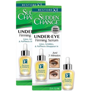 Sudden Change Instant Under-Eye Firming Serum - (Classic Formula) Under-Eye Bags Treatment for Puffiness, Lines, &amp; Wrinkles - Wear With or Without Makeup - 3 Minute Results (0.23 oz, Pack of 2)