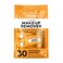 Retinol + Vitamin C Individually Wrapped Makeup Remover Wipes, travel essentials for Travel &amp; On the Go, women facial cleansing towelettes, removes makeup mascara &amp; sunscreen - 30 single face wipes