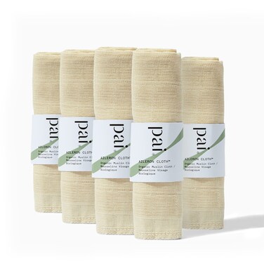 Pai Skincare - The Aileron Exfoliating Organic Muslin Cloth   Natural, Vegan, Sensitive Skincare (5 Pack)
