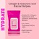MCoBeauty Hyaluronic Acid &amp; Collagen Facial Wipes, Fresh and Mositurizing, Pack of 25 Wipes, Vegan, Cruelty Free Cosmetics