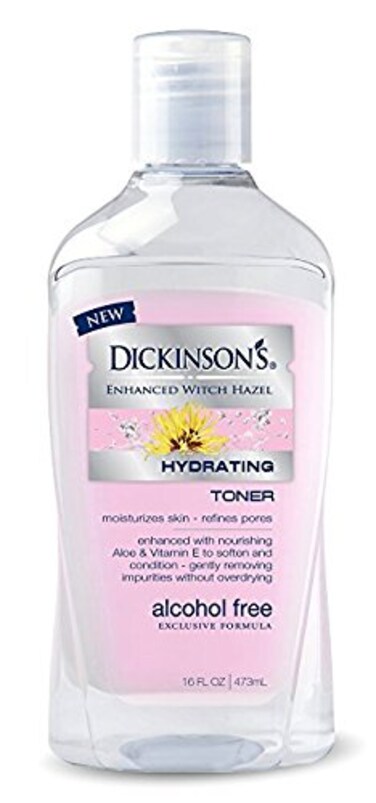 Dickinson's Enhanced Witch Hazel Alcohol Free Hydrating Toner, 16 Fluid Ounce (Pack of 6)