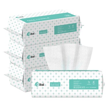 Face Towels, Disposable Face Towel for Skin Care, Makeup Remover Dry Wipes, Thicker Face Towelettes for Cleansing, 7.8"&times;8.7