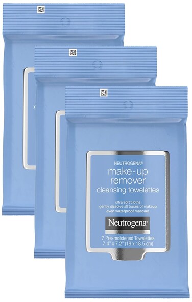 Neutrogena Make-Up Remover Cleansing Towelettes, 7 Count, Packaging May Vary (Pack of 3)