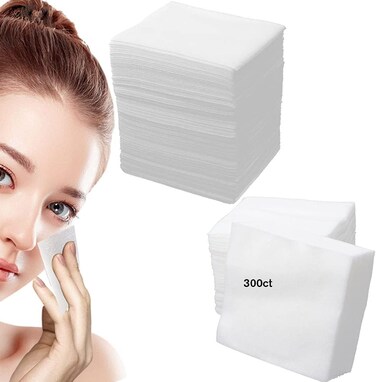 300 Pieces Disposable Esthetic Wipe Non-woven Facial Cleansing Soft Salon and Spa Essentials,Lint-free for Makeup Remove,2"x 2