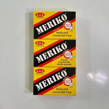 Meriko Medicated Germicidal Soap (2 oz.) PACK OF 3 BARS, Black