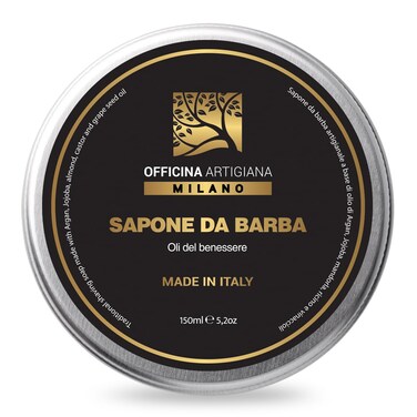 The Goodfellla's Smile, Officina Artigiana Shaving Soap with 5 Antioxiidant oils and Shea Butter, Made in Italy, 150 ml (Oli Del Benessere)