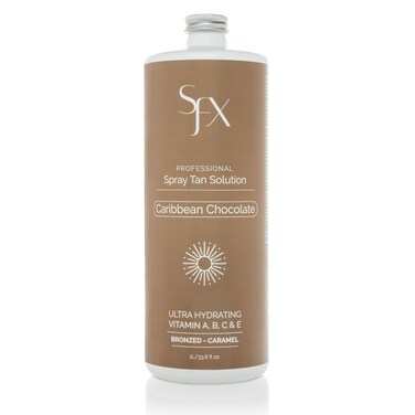 SunFX Caribbean Chocolat-All Natural Spray Tanning Solution(1L/33.8 fl oz, LIGHT SUMMER)