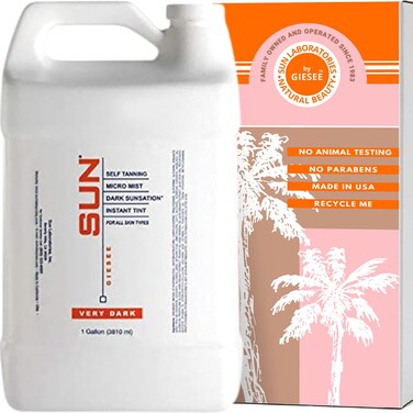 Dark Sunsation Spray Tan Solution 1 Gallon - Professional Airbrush Tanning Solution, Ultra Dark Self Tanner, Non-Toxic Sunless Tanning Spray, Fake Tan, Spray Tan, Tanning Spray for Perfect Glow