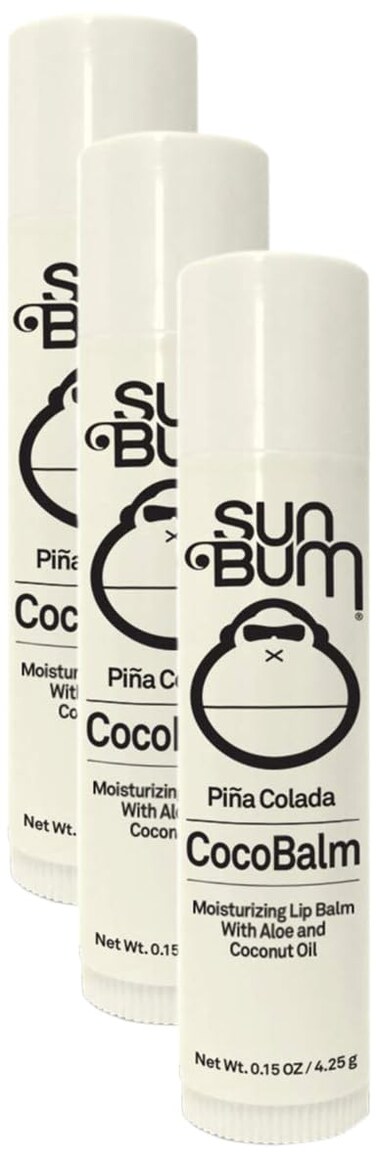 Sun Bum Pi&ntilde;a Colada Cocobalm   Hydrating Lip Balm with Aloe  Paraben Free, Silicone Free,   0.15oz Stick (20-48058) (Pack of 3)