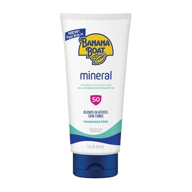 Banana Boat Mineral Sunscreen SPF 50, 5oz   Zinc Oxide Sunscreen Lotion, Beach Essentials, Banana Boat Sunscreen SPF 50, Sunblock, Zinc Sunscreen, SPF 50 Sunscreen, 5oz
