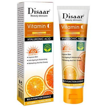 Vitamin C Sunscreen Orange Extract Hyaluronic Acid SPF50 UVA/UVB PA+++ Moisturizing Refreshing Skin 50g / 1.69fl.oz