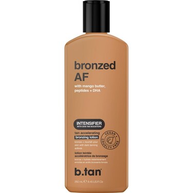 b.tan Sun Tanning Lotion   Tan Accelerator - Best Tinted Browning Cream, Brown Intensifier Bronzing Lotion, No SPF, Packed with DHA Boosters, Mango Butter &amp; Peptides, Austrailian Brand, 8.45 Fl Oz