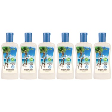 Panama Jack Sunscreen Suntan Lotion - SPF 30, Broad Spectrum UVA/UVB Protection, PABA, Paraben, Gluten &amp; Cruelty Free, 6 FL OZ (Pack of 6)