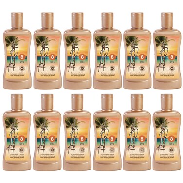 Panama Jack Sunscreen Tanning Lotion - SPF 8, PABA, Paraben, Gluten &amp; Cruelty Free, Antioxidant Moisturizing Formula, 6 FL OZ (Pack of 12)