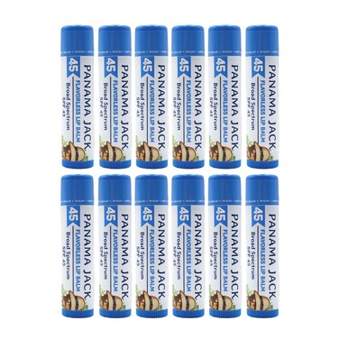 Panama Jack Sunscreen Lip Balm - SPF 45, Broad Spectrum UVA-UVB Sunscreen Protection, Prevents &amp; Soothes Dry, Chapped Lips