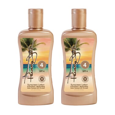 Panama Jack Sunscreen Tanning Lotion - SPF 4, PABA, Paraben, Gluten &amp; Cruelty Free, Antioxidant Moisturizing Formula, 6 FL OZ (Pack of 2)