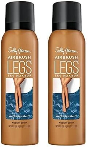 Sally Hansen Airbrush Legs, Leg Spray-On Makeup, Medium Glow 4.4 Oz (Pack of 2)