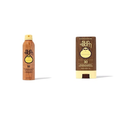 Sun Bum Original SPF 50 Sunscreen Spray + SPF 30 Sunscreen Face Stick Bundle   Vegan and Reef Friendly