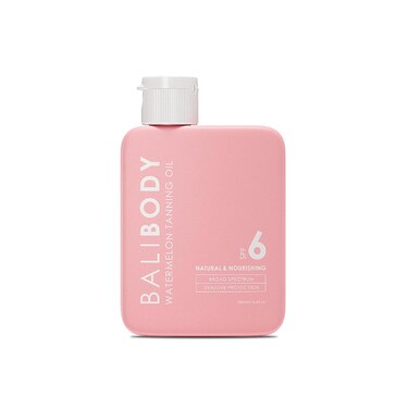 Bali Body Watermelon Tanning Oil SPF 6   Infused with Natural Oil   Fruity Scent Summer Essential for Golden Deep Glow   Vegan, Cruelty Free (100ml/3.4 fl oz)
