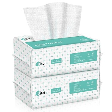 Disposable Face Towel, Soft Face Towels,Thicker Facial Tissue, Makeup Remover Dry Wipes, Face Towelettes for Cleansing 7.8"&times;8.7