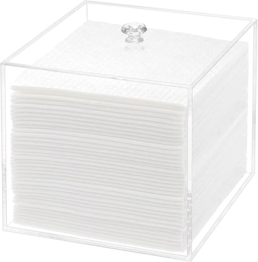 Disposable Face Towel Holder, Facial Towelettes Container Box, Acrylic Box for Facial Towels, Clear
