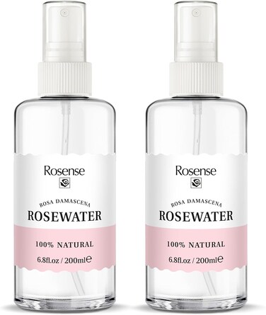 Rosense Rosewater Hydrating Facial Toner/Rose Water Face Mist (6.8 Oz) 2-Pack