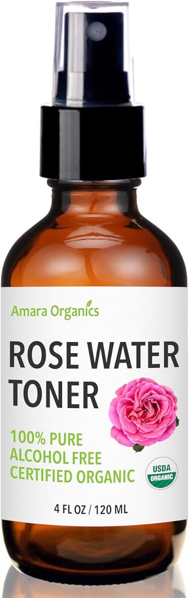 Rose Water Spray for Face - Facial Toner &amp; Hair Mist - USDA Certified Organic - 100% Pure &amp; Alcohol Free - 4 Oz