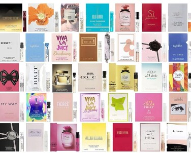 Women's Designer Fragrance Sampler Set - Luxury High End Perfume Vial Sample Most Popular (15 Random Samples)