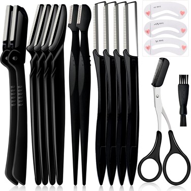 Eyebrow Razor Pack, Multipurpose Dermaplaning Face Razors for Women Facial Hair Removal/Exfoliating/Eyebrow Face Shavers/Peachfuzz, Bulk Straight Eyebrow Trimmers for Women