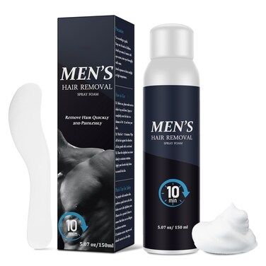 Hair Removal Spray Foam for Men Hair Removal Cream Effective &amp; Painless for Underarm, Chest, Back, Legs Depilatory Cream