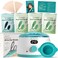 LANSLEYWAX Digital Waxing Kit for Women Men Blue-Green Wax Warmer for Hair Removal with Silicone Pot, Hard Wax Kit, Waxing Machine for Sensitive Skin Brazilian Bikini Leg Eyebrow Full Body Home Use