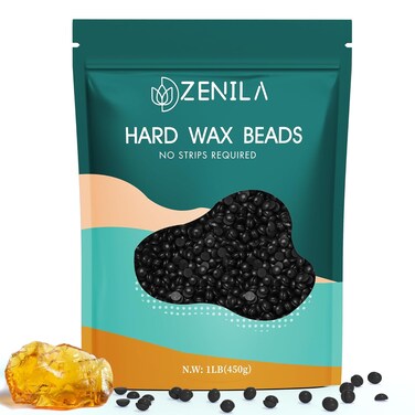 Hard Wax Beads for Coarse Hair Removal with 65% Natural Rosin &amp; 3000 pa&middot;s Adhesion Strength, Waxing Beads for Back, Chest, Legs, Wax Beans for Brazilian Waxing At Home, Black, 1LB
