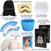 Kenashii Super Nose Waxing Kit   100g Wax, 24 Applicators   No Microwave Required   Ear Hair Removal   For Men and Women   12 Balm Wipes, Mustache Guards, Storage Bag