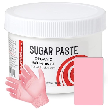 Sugar Paste Organic Waxing for Bikini Area and Brazilian + Applicator and Set of Gloves for Sugaring
