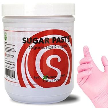 Soft Sugaring Paste for Legs, Arms and Chest with a Set of Sugaring Latex Gloves (4 pieces)